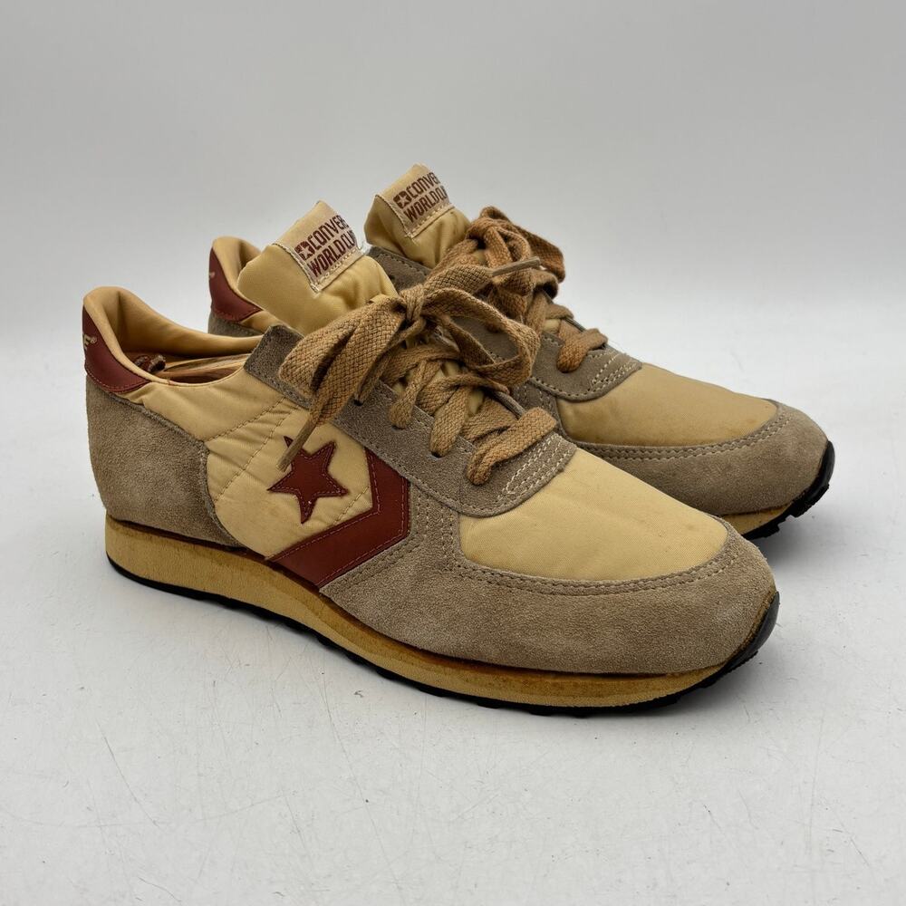 Vintage 80s Converse World Class Trainers Sneakers Men's 8.5 Nylon Suede